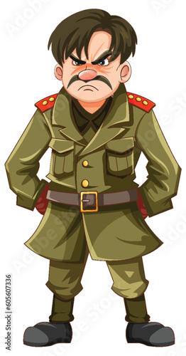 Serious Military Officer with Grumpy Expression