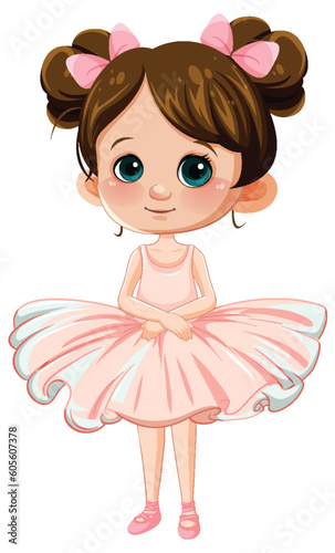 Cute ballet dancer cartoon character