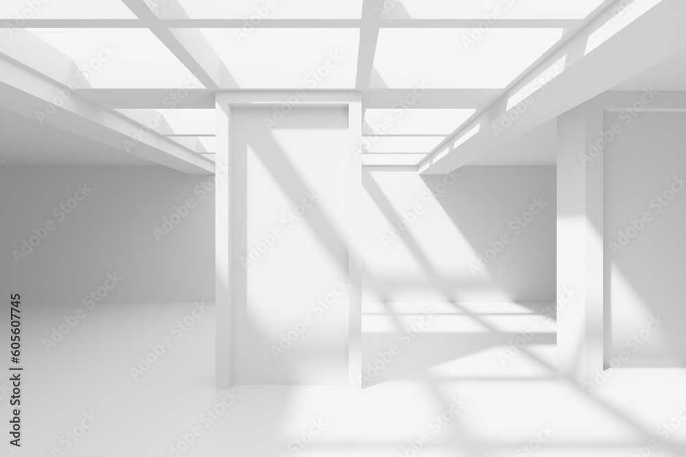 Obraz premium Empty Room. Abstract Futuristic Interior