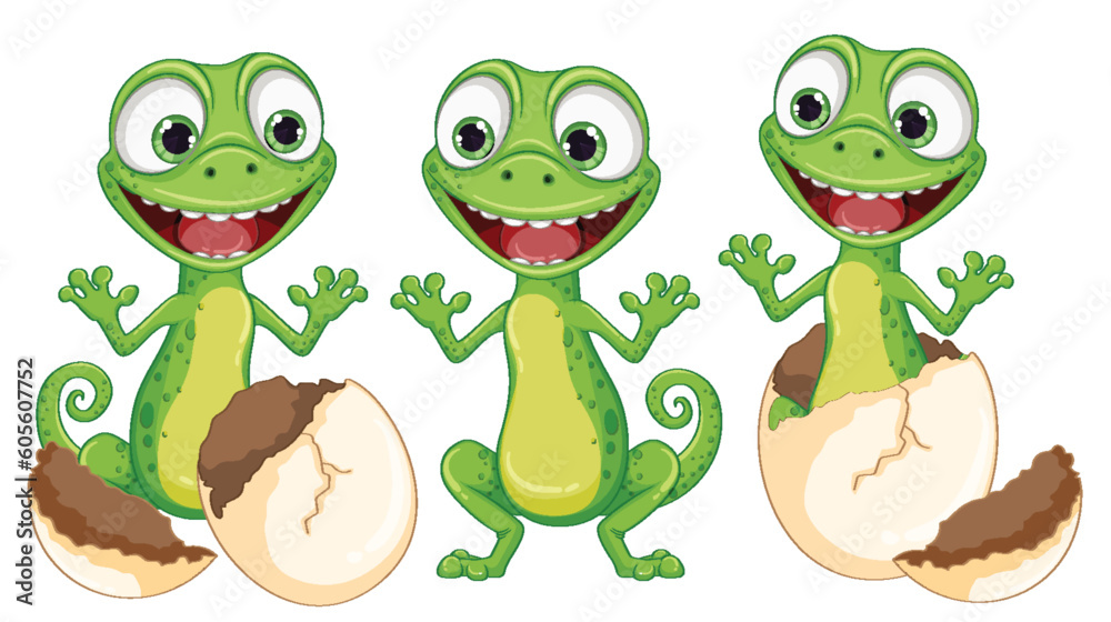 Funny Lizard Hatching From Egg Funny Lizard Hatching From Egg