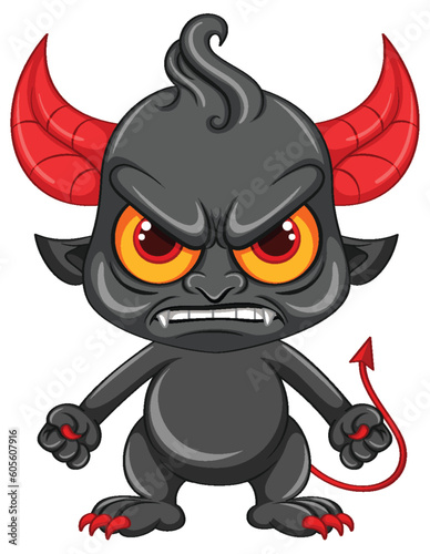 Angry devil cartoon character