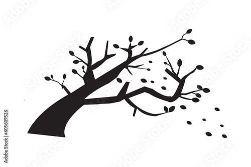 Tree Silhouette Illustration Isolated on White Background