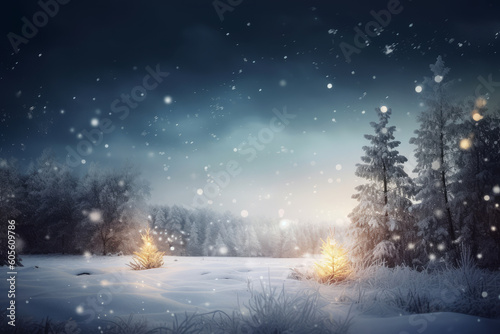 Ai generated illustration of winter landscape © Marius