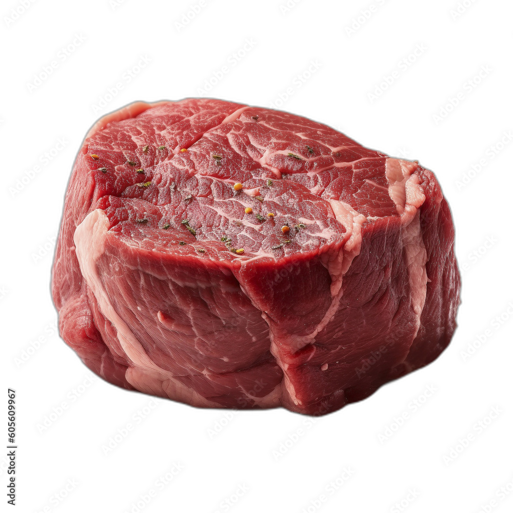 Raw tenderloin steak filet mignon isolated white backgr ound.