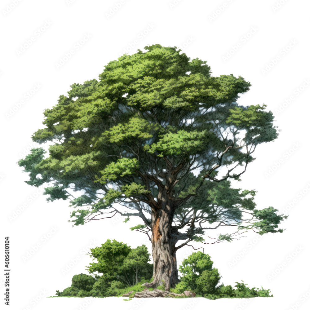 fantasy tree, wygenerowana przez AI, ilustracja drzewa bez tła - obrazy, fototapety, plakaty 