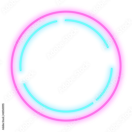 Neon Light Pink Green Circle