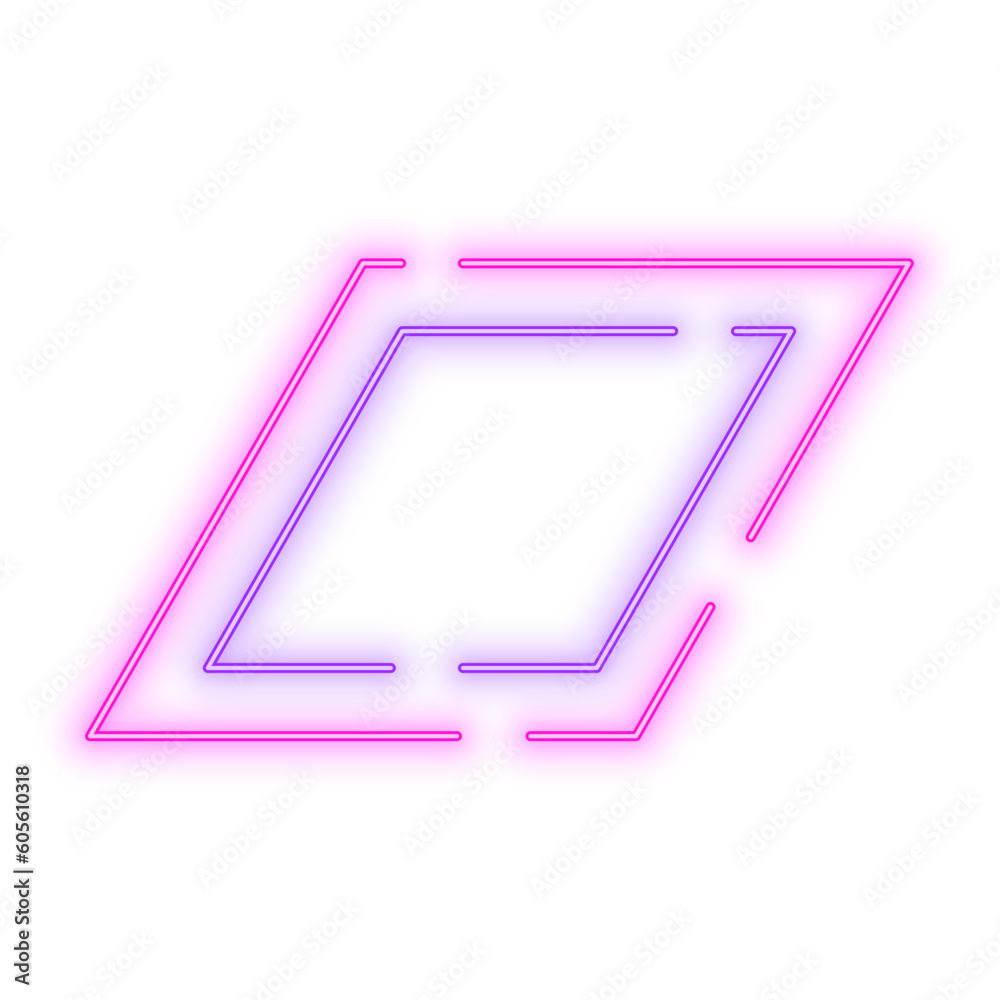 Neon Light Pink Purple Rhombus Neon Light Pink Purple Rhombus