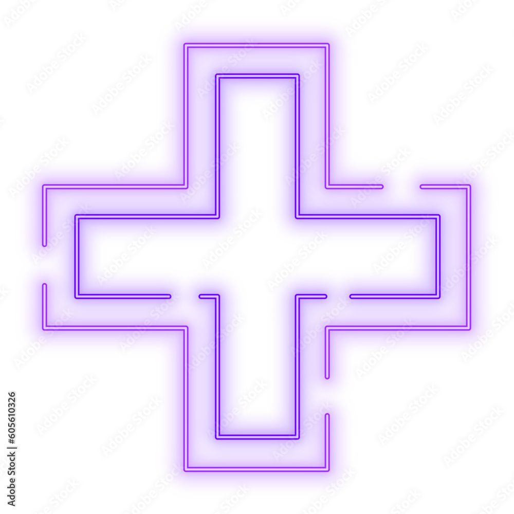 Fototapeta premium Neon Light Purple Cross
