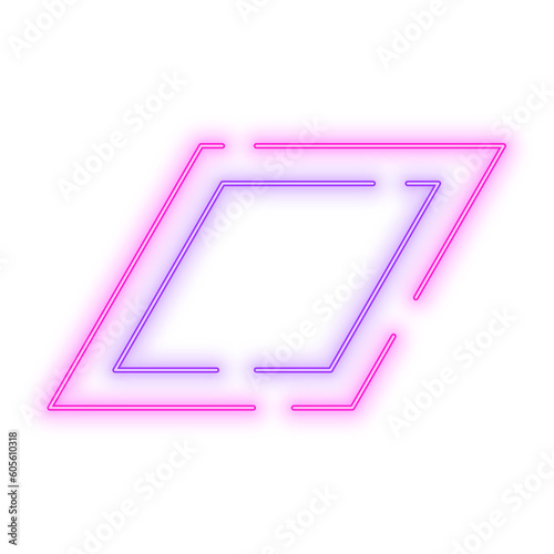 Neon Light Pink Purple Rhombus