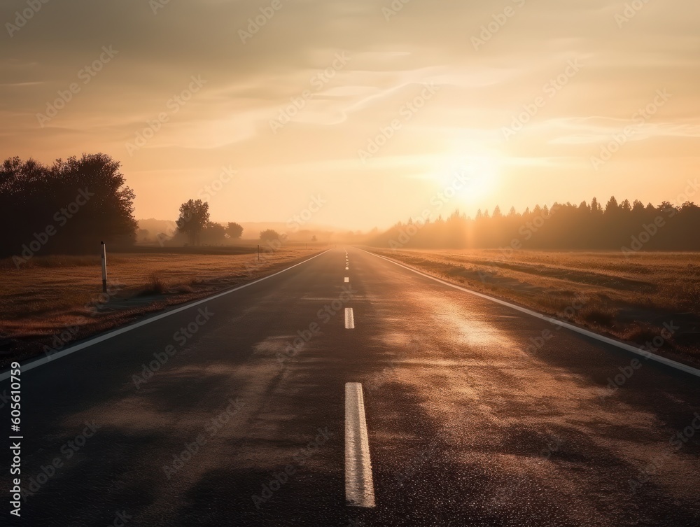 Race track Empty asphalt road concept Driving on an empty road Racing sports concept Created with Generative AI technology