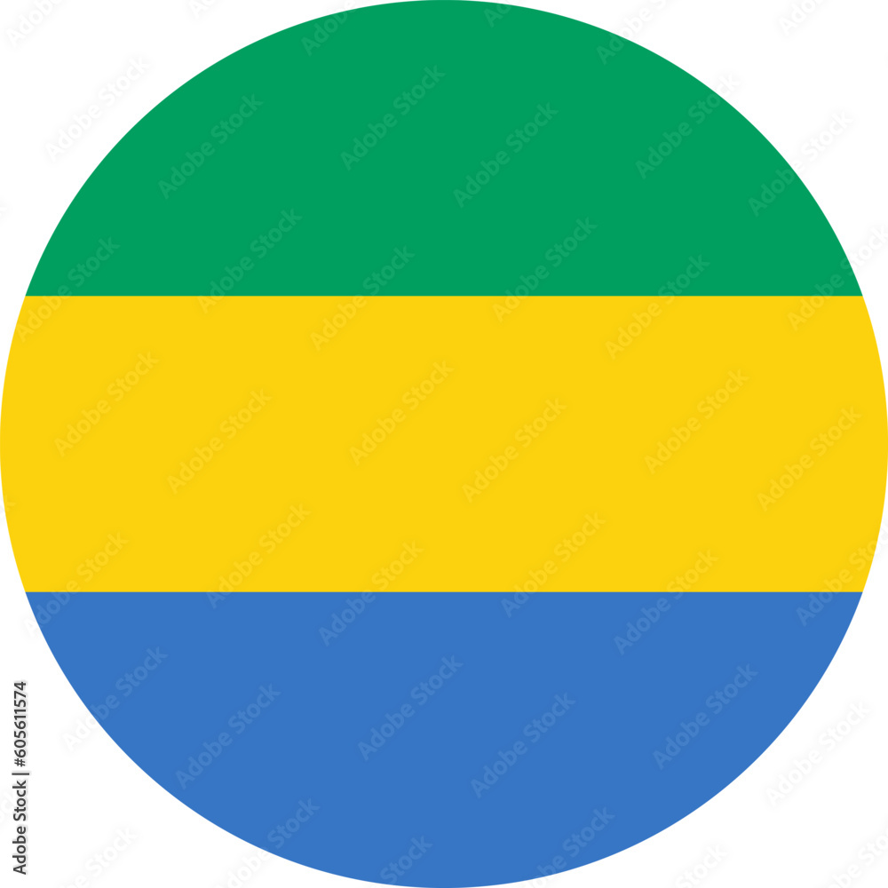 Fototapeta premium round Gabonese national flag of Gabon, Africa