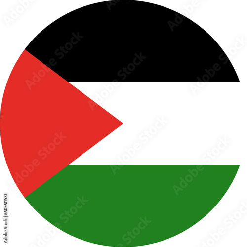 round Palestinian national flag of Palestine, Asia
