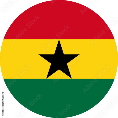 round Ghanaian national flag of Ghana, Africa (ID: 605611573)