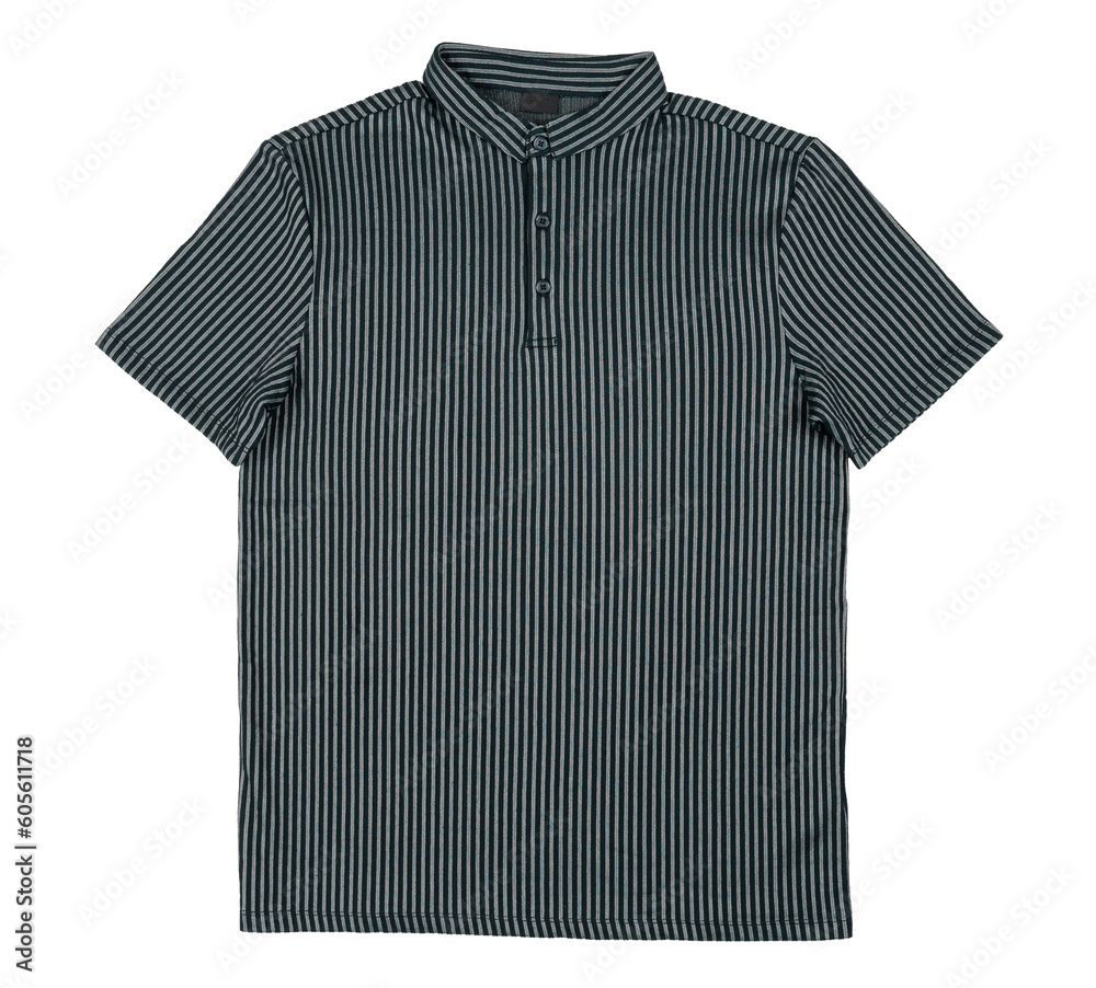 Men's grey T-shirt template,from two sides, natural shape on invisible mannequin, for your design, isolated on white background. Blank grey shirt mock up template, front and back view