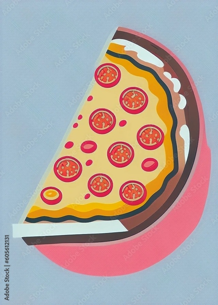 A slice of pizza with pepperoni with Generative AI A slice of pizza with pepperoni with Generative AI