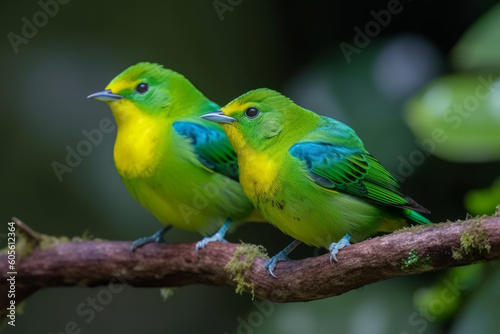 Blue-naped Chlorophonia, cute birds, Generative ai © Marius