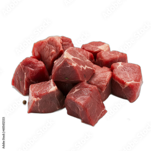 Tenderloin tips isolated white background.
