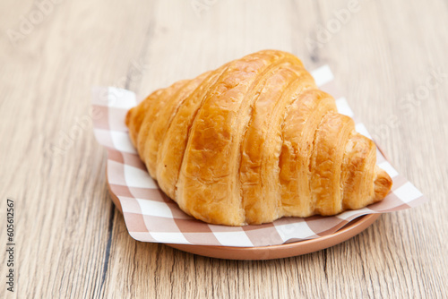 Fresh baked homemade plain butter croissant 