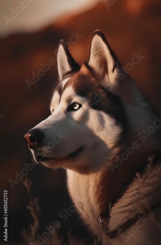 Siberian Husky dog. Generative AI. © Hanna