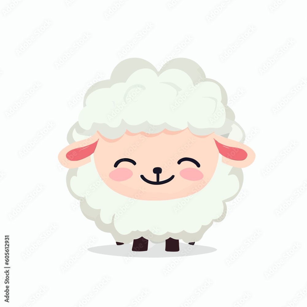 Cool cute little happy sheep smiling / sleeping - vector graphic art Cool cute little happy sheep smiling / sleeping - vector graphic art