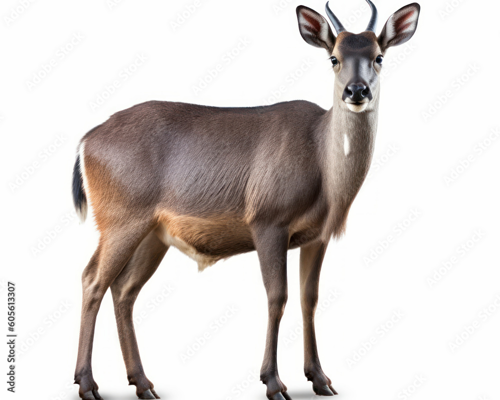 photo of nilgai isolated on white background. Generative AI