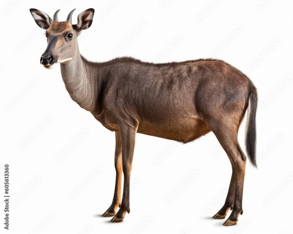 photo of nilgai isolated on white background. Generative AI photo of nilgai isolated on white background. Generative AI