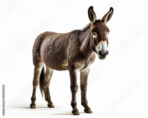 photo of mule isolated on white background. Generative AI
