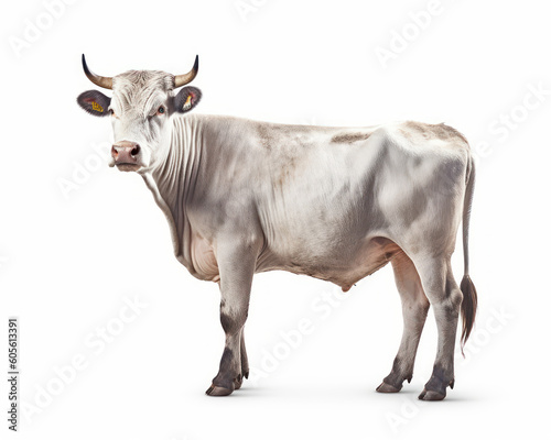 photo of Murray Grey cattle isolated on white background. Generative AI
