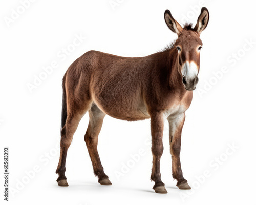 photo of mule isolated on white background. Generative AI © Bartek