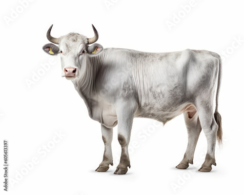 photo of Murray Grey cattle isolated on white background. Generative AI