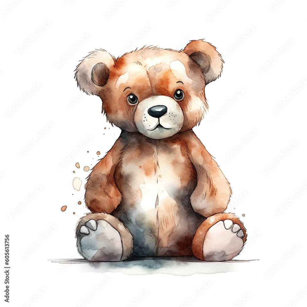 Cute watercolor Teddy Bear