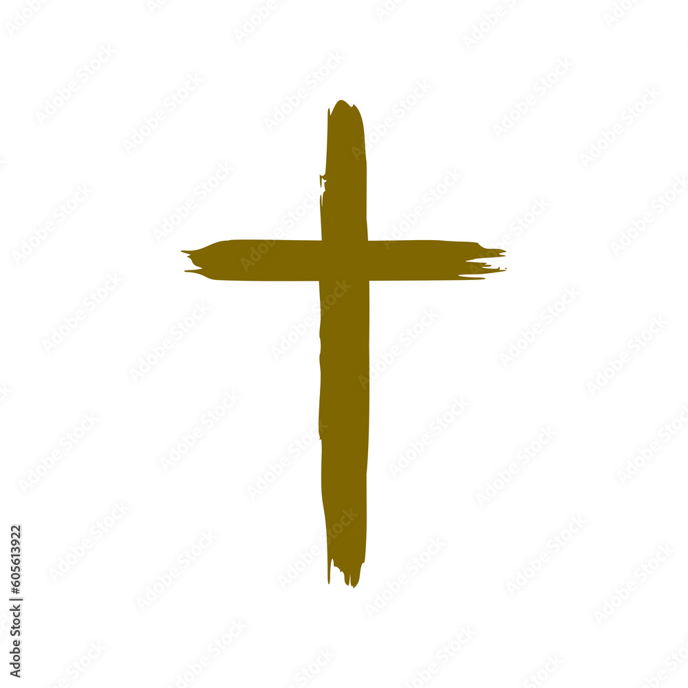 Fototapeta premium Christian cross icon isolated on transparent background