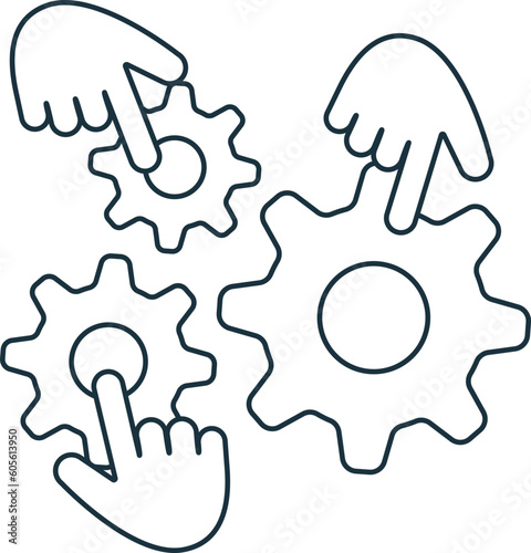 Teamwork icon. Monochrome simple sign from collaboration collection. Teamwork icon for logo, templates, web design and infographics.
