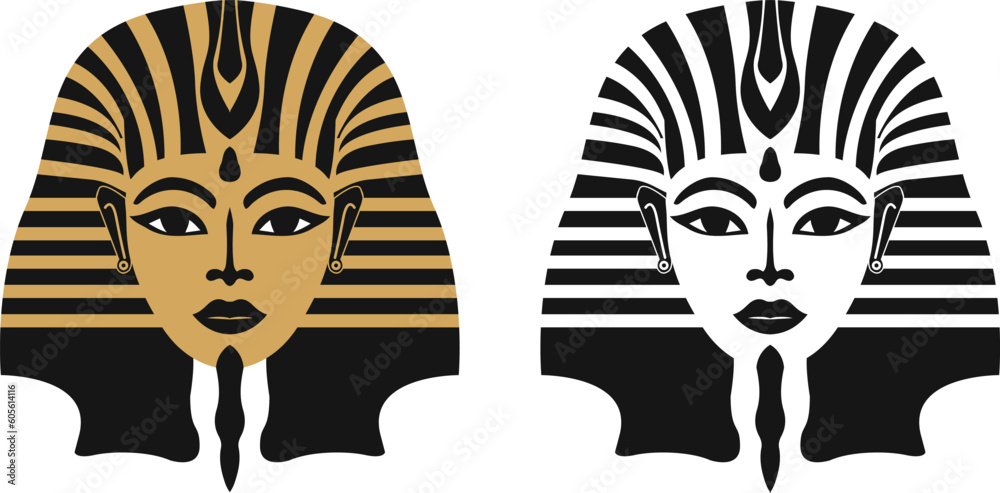 Ancient Egyptian god & goddess vector with white background, silhouette ...
