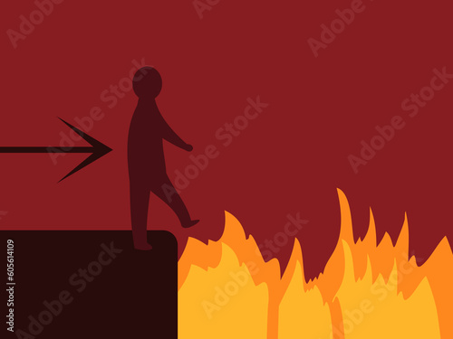 hell torment flat design vector illustration