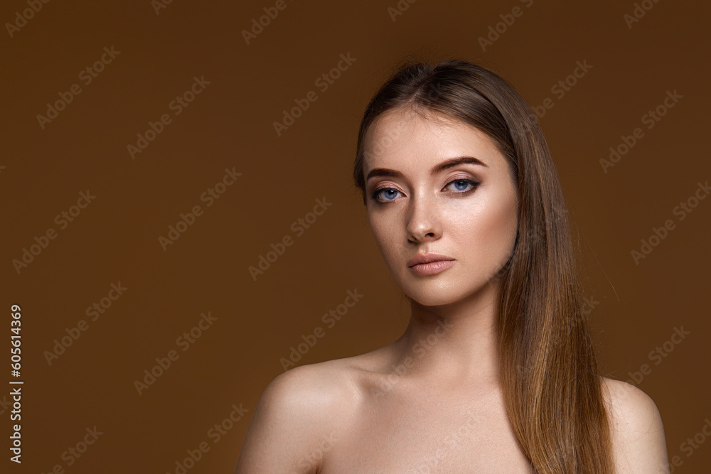 young woman with perfect skin on white background. young woman with perfect skin on white background.