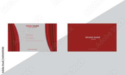 Gorgeous and modern business card with curtains design