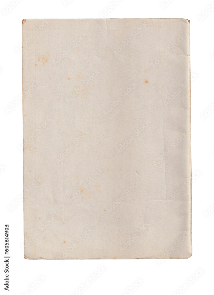 Old blank vintage paper on white background