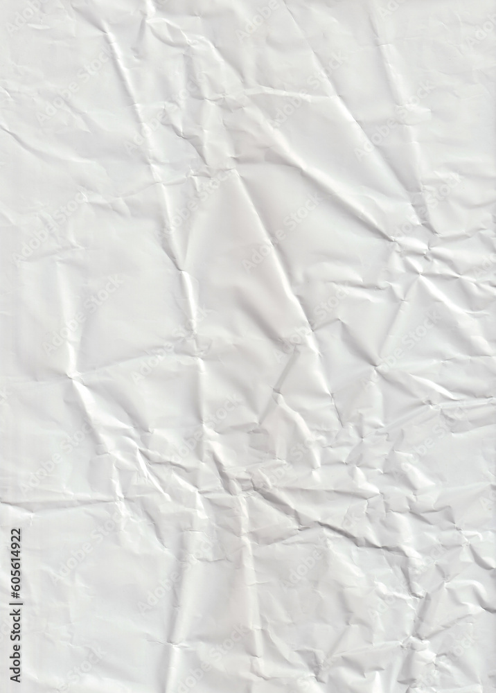 Fototapeta premium Wrinkle flat white paper background.