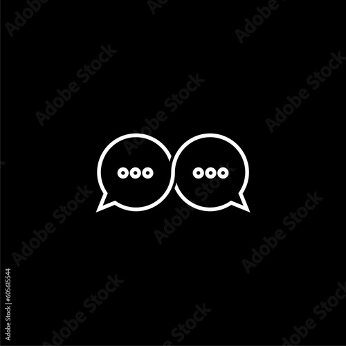 Chalk Speech bubble chat icon isolated on black background. Message icon.
