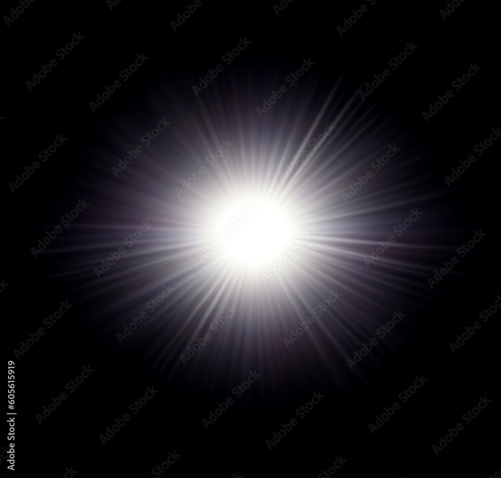 Sun rays light isolated on black background for overlay design Sun rays light isolated on black background for overlay design