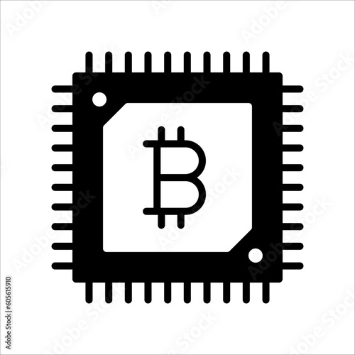 Solid vector icon for crypto gpu which can be used various design projects. © fusion vector