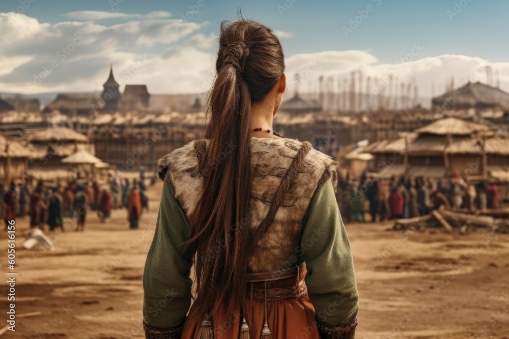 Mongolian ancient yurta girl. Generate Ai Mongolian ancient yurta girl. Generate Ai