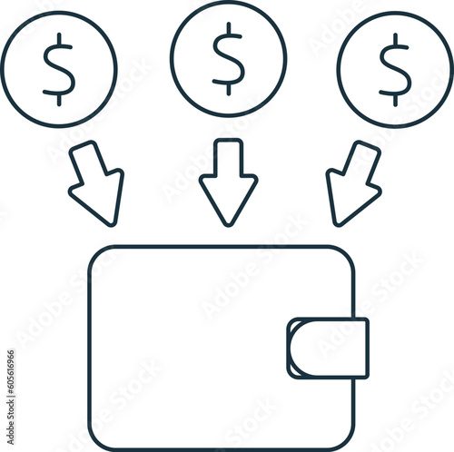 Gross income icon. Monochrome simple sign from common tax collection. Gross income icon for logo, templates, web design and infographics.