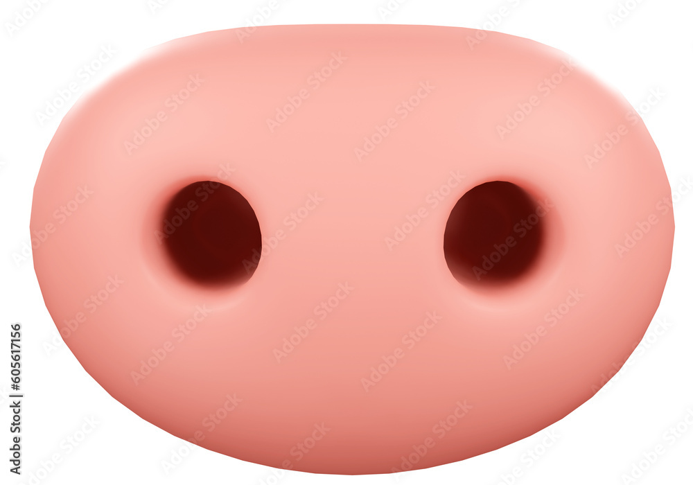 Pig's nose, 3d rendering illustration, Sign and symbol Pig's nose, 3d rendering illustration, Sign and symbol