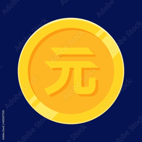 Renminbi Coin China Gold Money Vector Yuan Coin