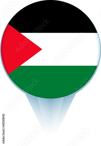 Free Download Map pointer with flag of Palestine. - GFXLoad