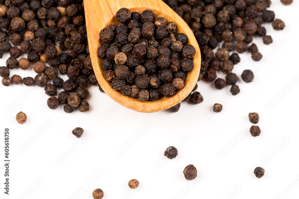 Black pepper isolated on the white background Black pepper isolated on the white background