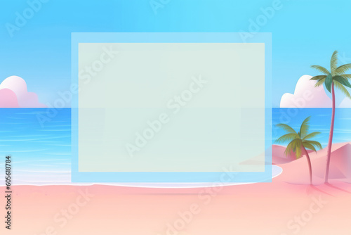 Creative Summer Sale banner design template beach flat minimal pastel design. 