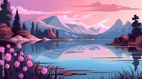 beautiful landscape illustration 